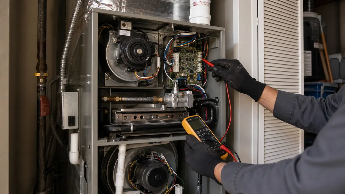 Carrier 59-series condensing gas furnace serviced in Alhambra ZIP 91801